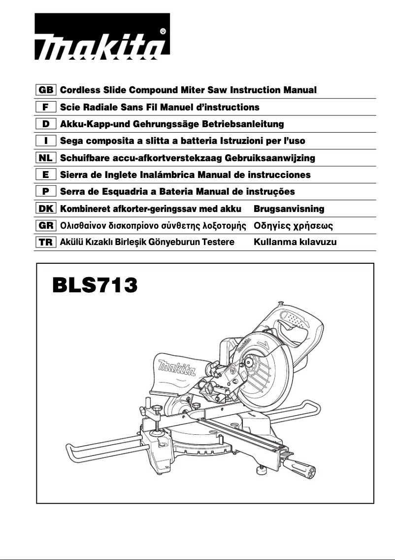 Page 1 de la notice Manuel utilisateur Makita BLS713