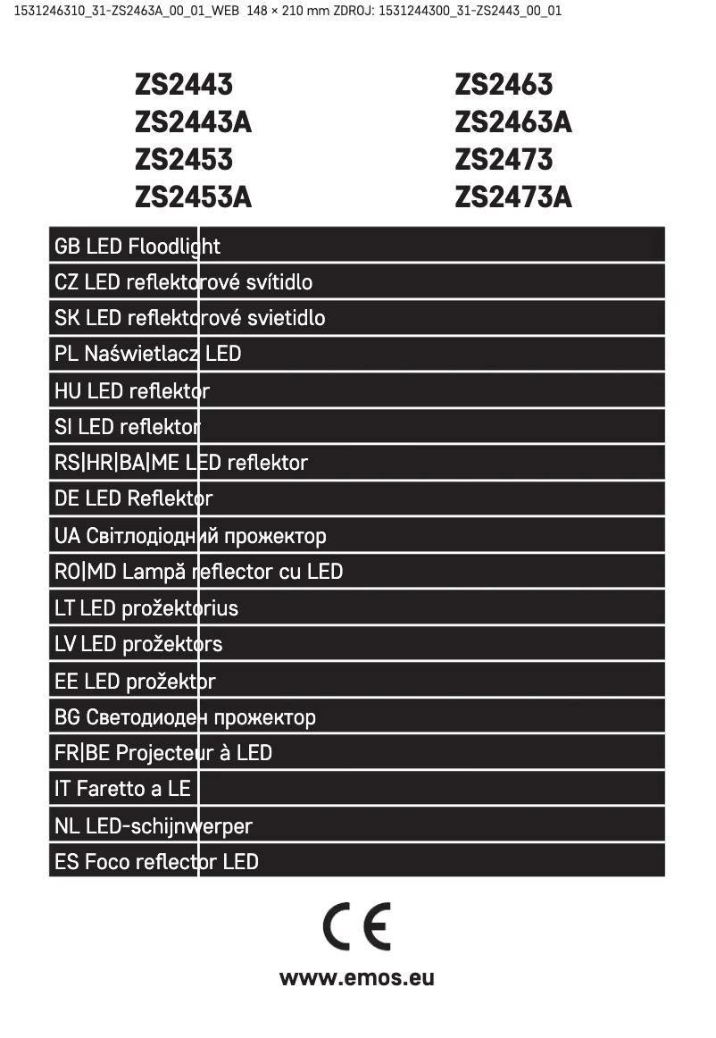 Page 1 de la notice Manuel utilisateur Emos ZS2463A