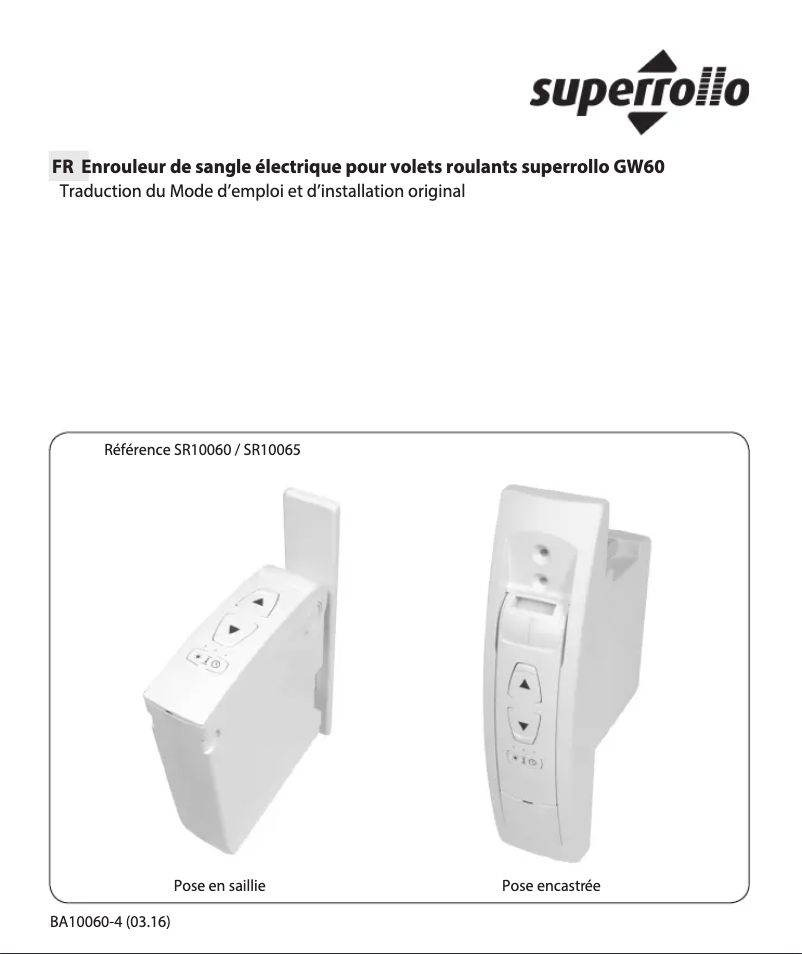 Página 1 del manual Manual de usuario Superrollo GW60