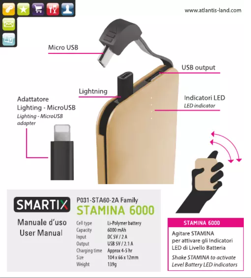Page 1 de la notice Manuel utilisateur Atlantis Land Stamina 6000