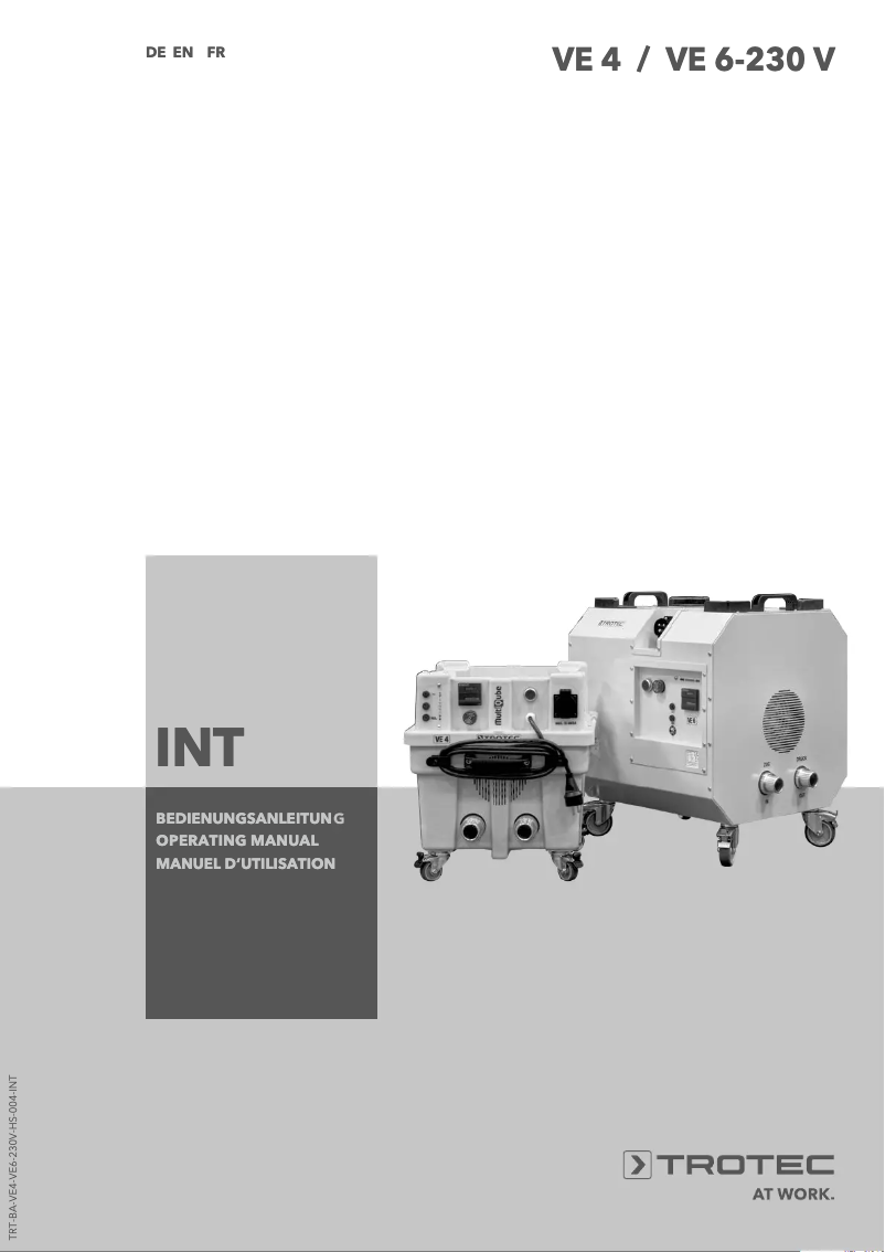 Page n°1 - Manuel utilisateur Trotec VE 4