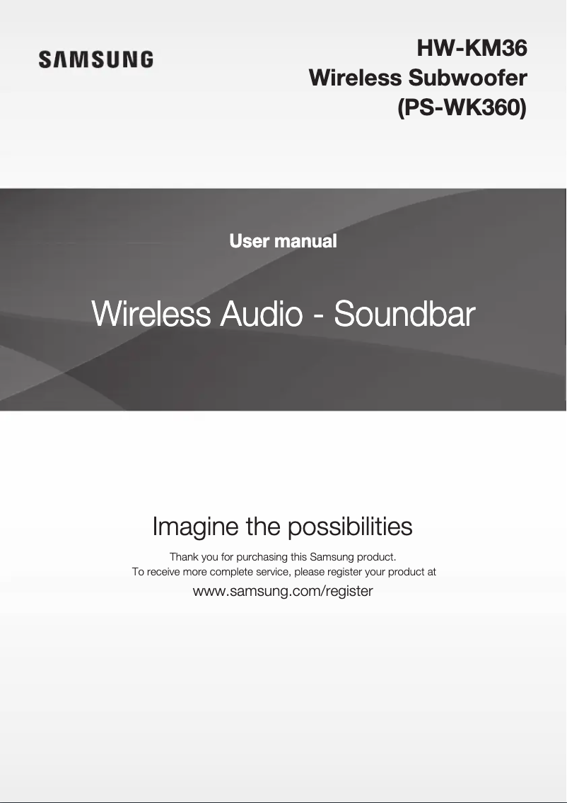 Page 1 de la notice Manuel utilisateur Samsung HW-KM36