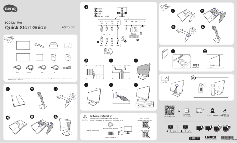 Page 1 de la notice Guide de démarrage rapide BenQ SW242Q