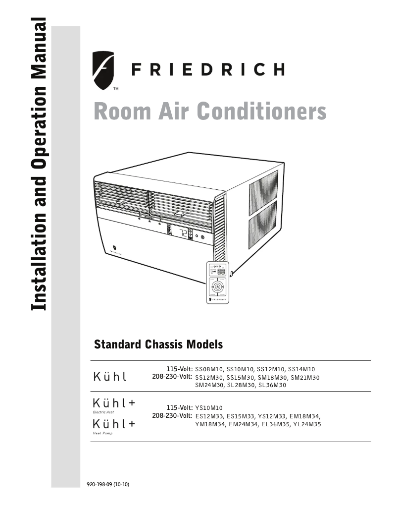 Página 1 del manual Manual de usuario Friedrich Kühl SS08M10