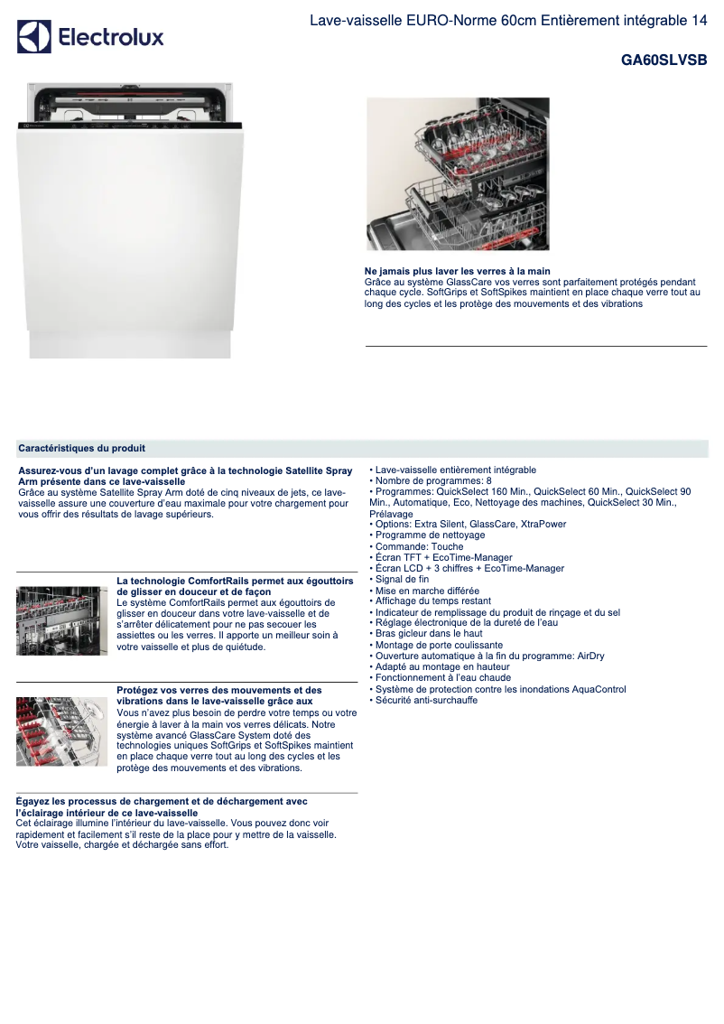 Page n°1 - Fiche technique Electrolux GA60SLVSB