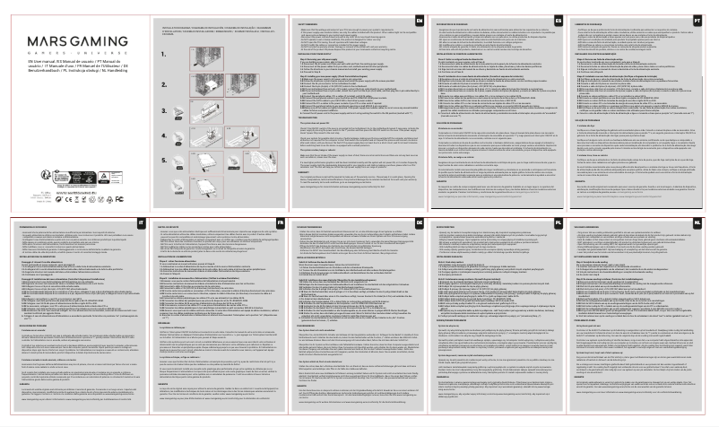 Page 1 de la notice Manuel utilisateur Mars Gaming MPB1000