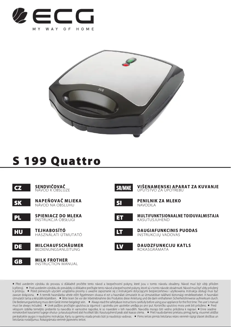 Image de la première page du manuel de l'appareil S 199 Quattro