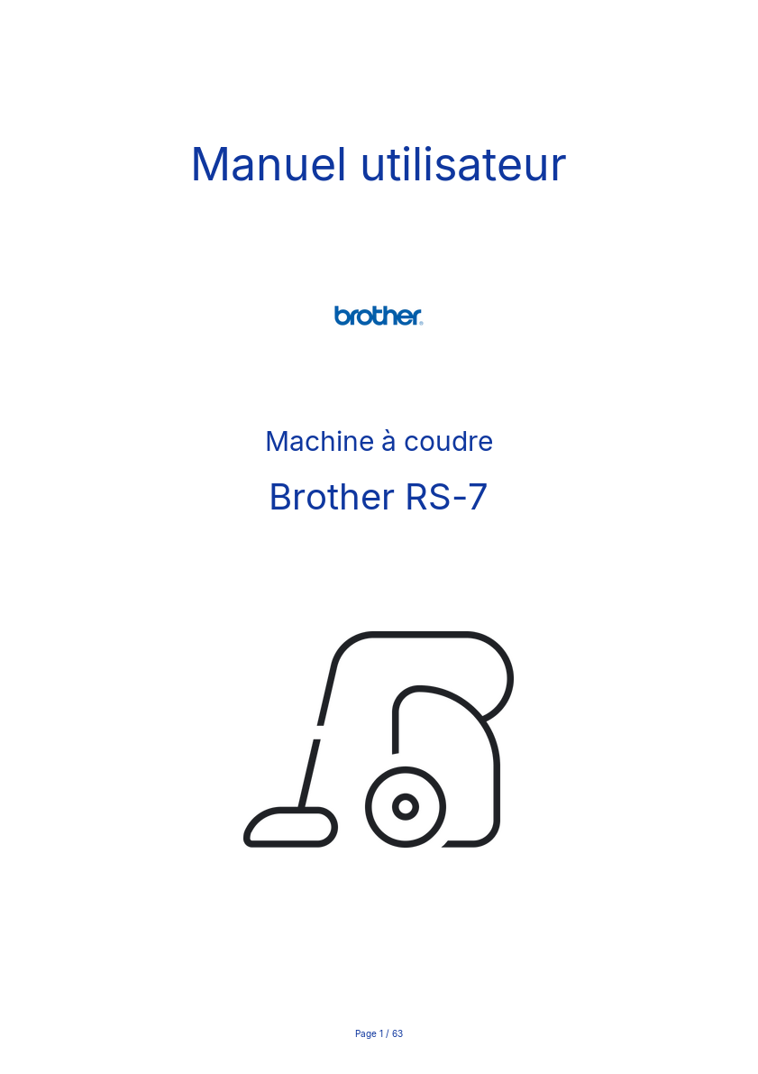 Page n°1 - Manuel utilisateur Brother RS-7