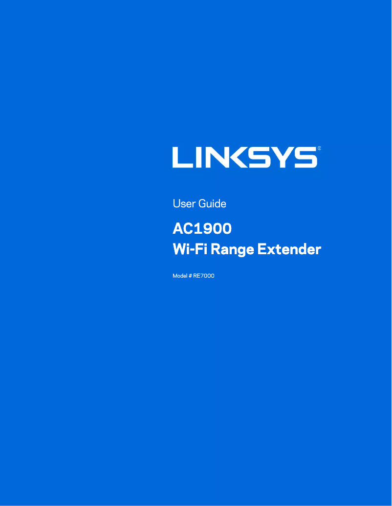 Page n°1 - Manuel utilisateur Linksys RE7000