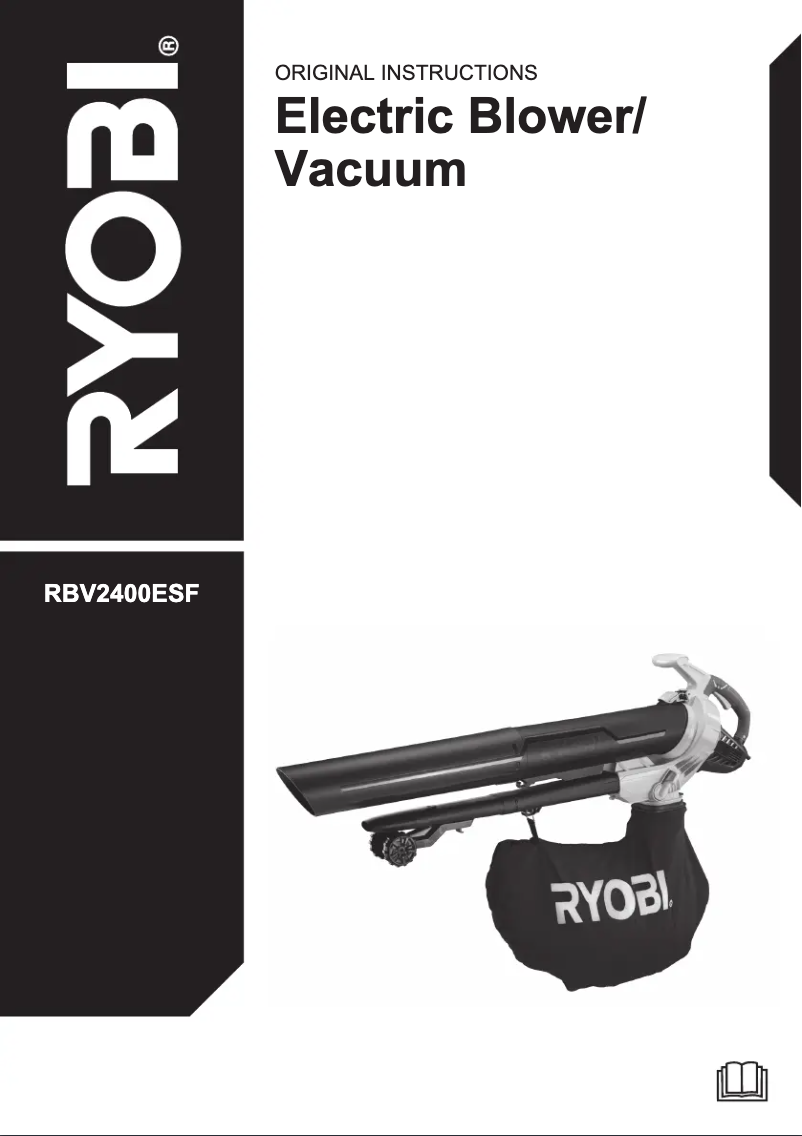 Page 1 de la notice Manuel utilisateur RYOBI RBV2400ESF