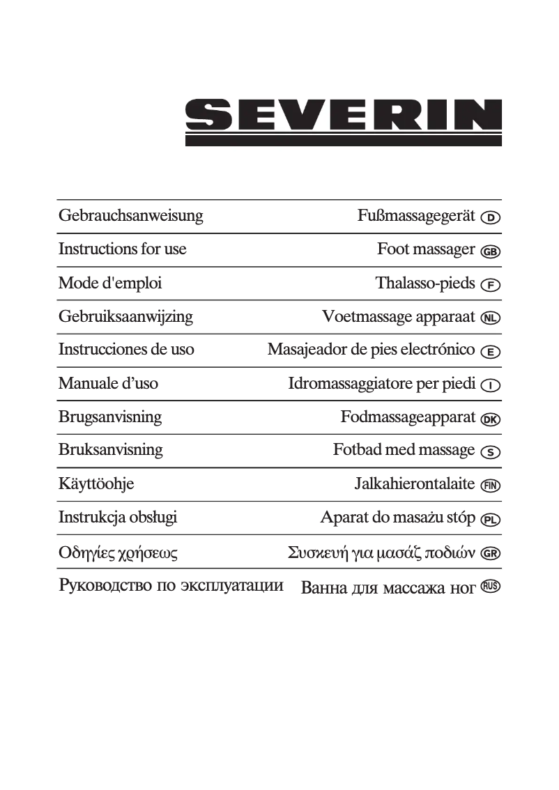 Page n°1 - Manuel utilisateur Severin FM 7631