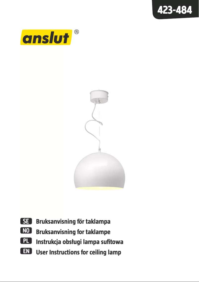 Page n°1 - Manuel utilisateur Anslut 423-484