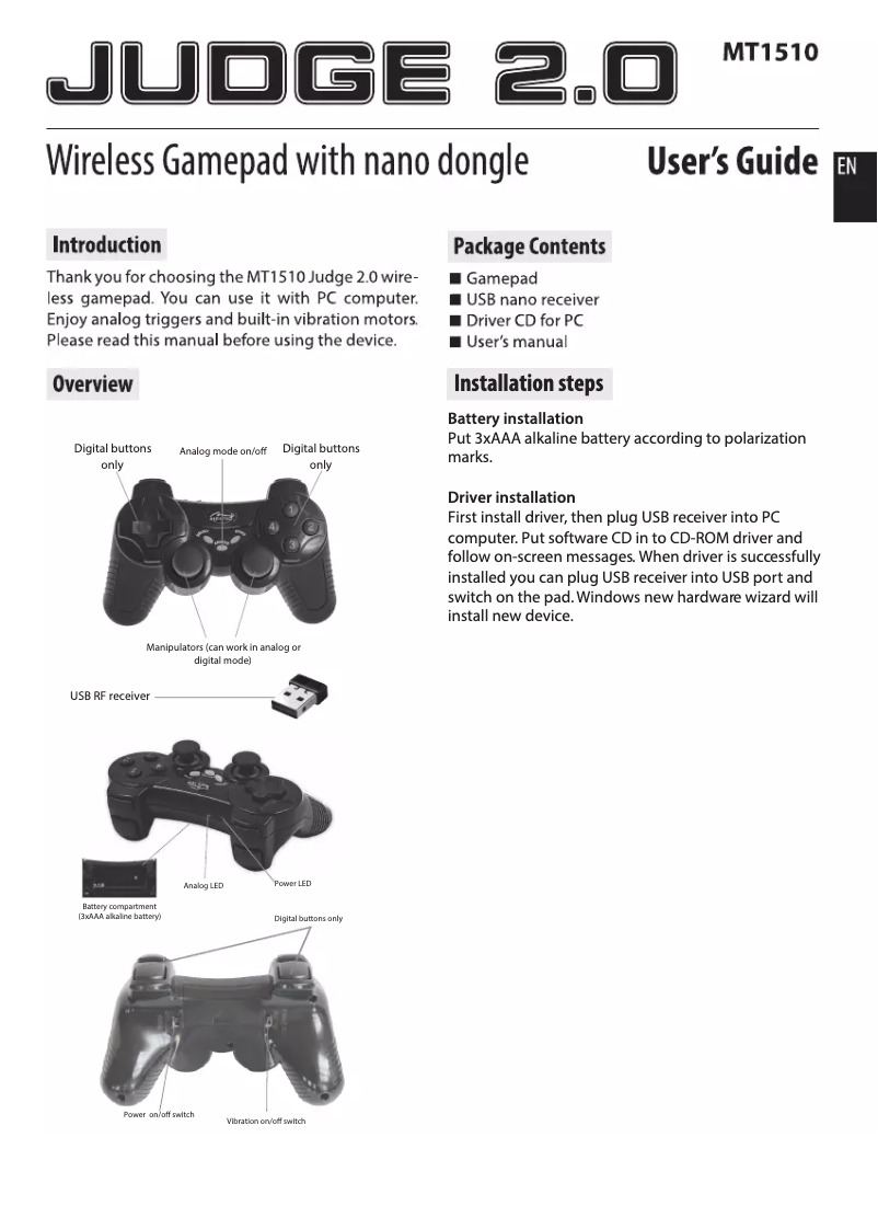 Página 1 del manual Manual de usuario Media-Tech MT1510