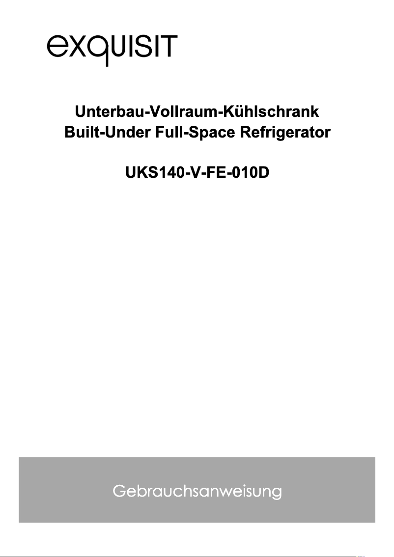 Page 1 de la notice Manuel utilisateur Exquisit UKS140-V-FE-010D