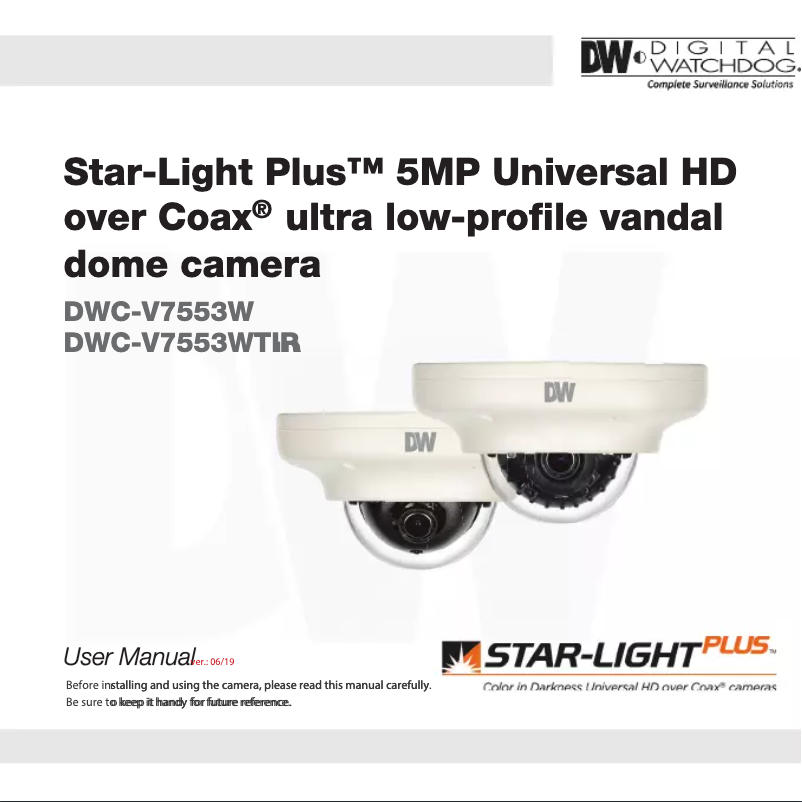 Image de la première page du manuel de l'appareil Star-Light Plus DWC-V7553WTIR