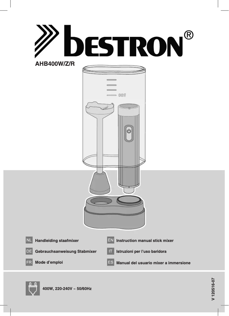 Page 1 de la notice Manuel utilisateur Bestron AHB400R