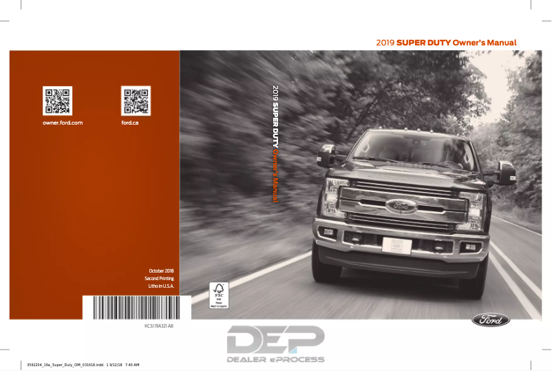 Page n°1 - Manuel utilisateur Ford F-350 Super Duty (2019)