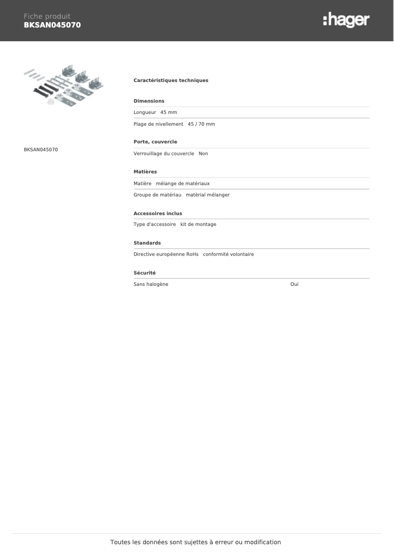 Image de la première page du manuel de l'appareil BKSAN045070