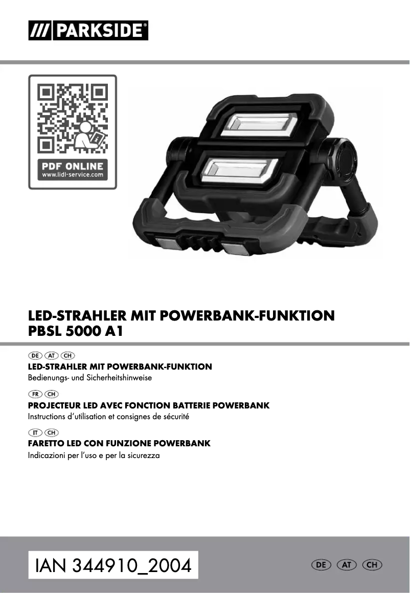 Page 1 de la notice Manuel utilisateur Parkside PBSL 5000 A1