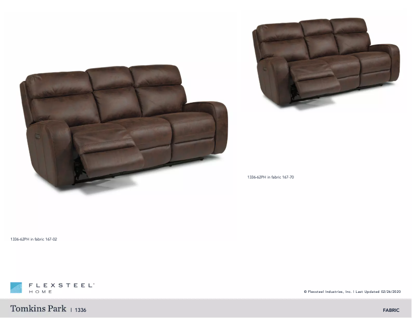 Page n°1 - Fiche technique Flexsteel Tomkins Park 1336-62PH