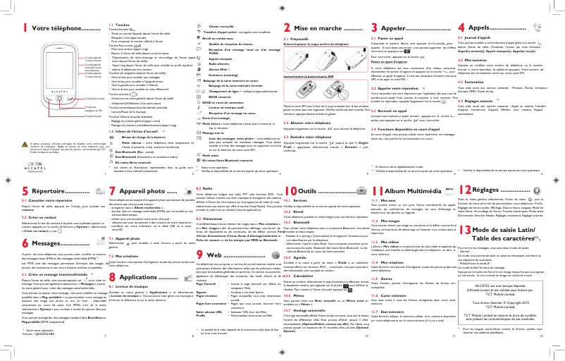 Página 1 del manual Manual de usuario Alcatel One Touch 706