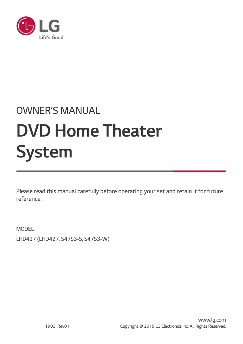 Image de la première page du manuel de l'appareil LHD457