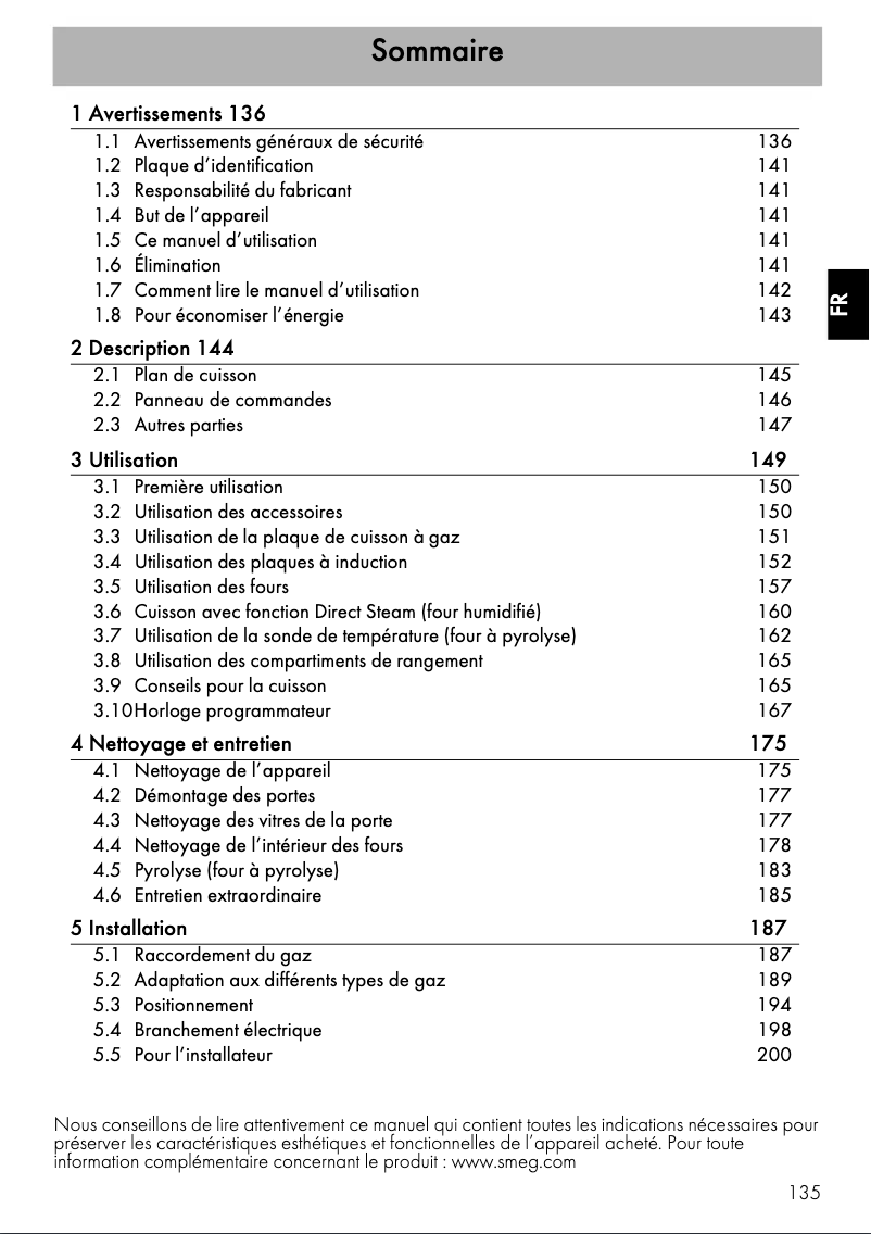 Page n°1 - Manuel utilisateur Smeg CPF120IGMPT