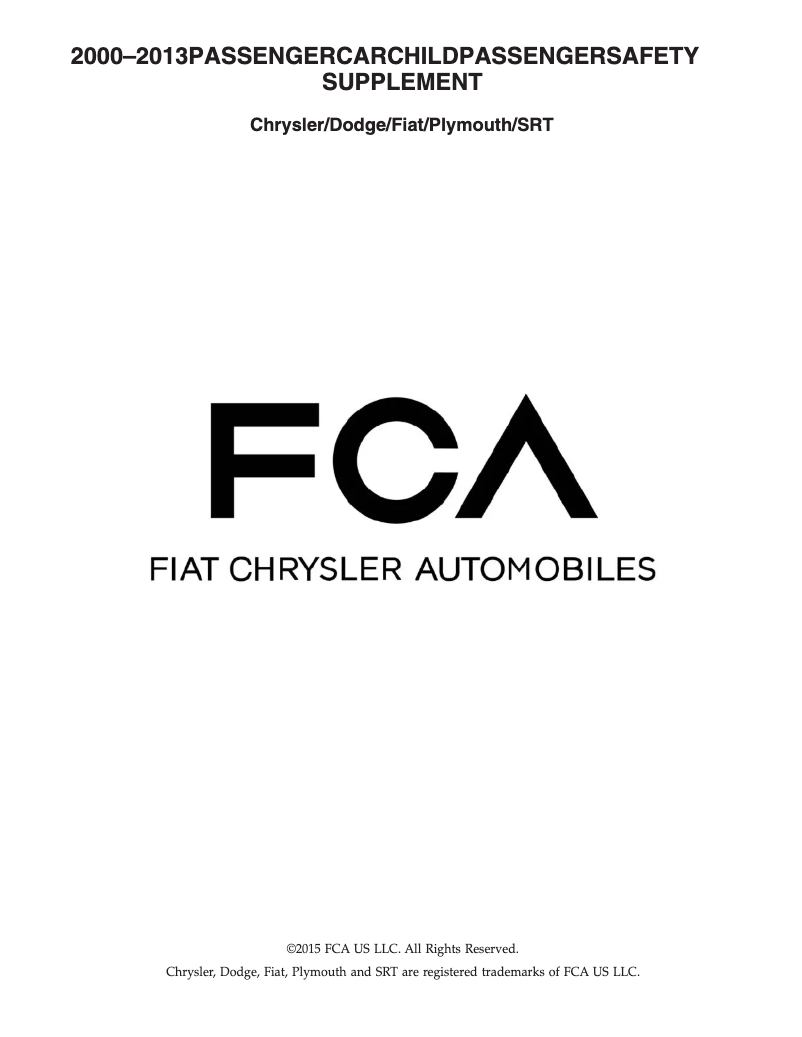 Page 1 de la notice Instructions de sécurité Chrysler Pacifica (2005)