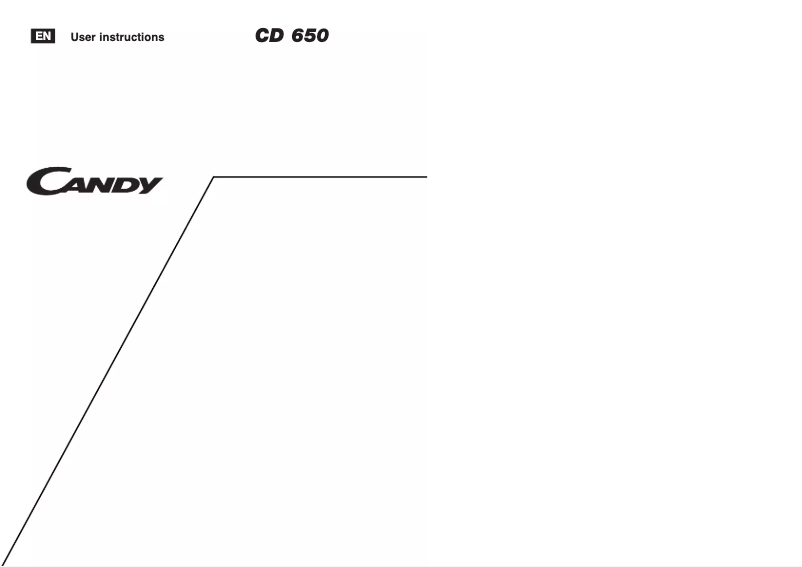 Page 1 de la notice Manuel utilisateur Candy CD 650 UK