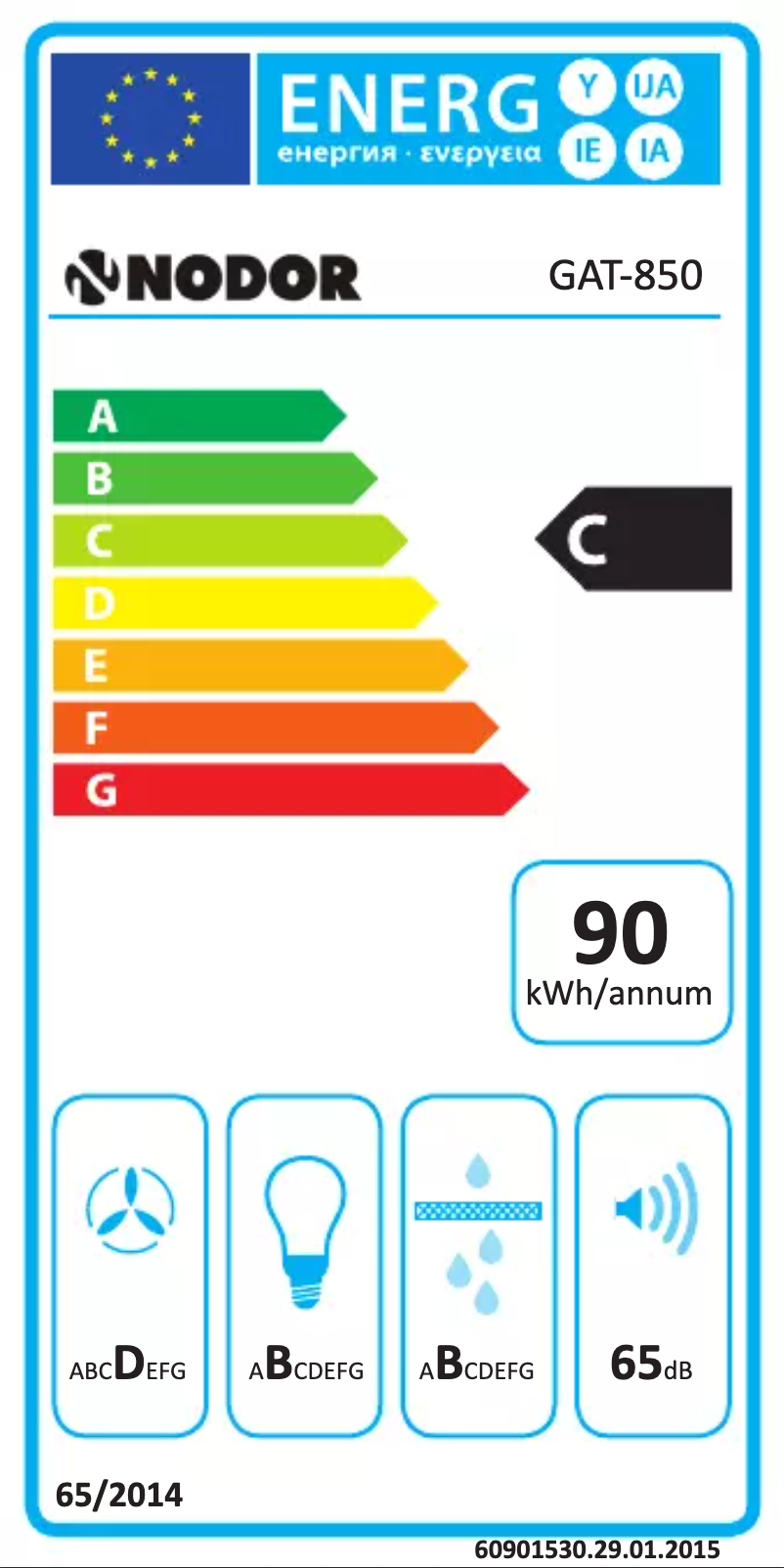 Page n°1 - Label énergétique Nodor GAT 850