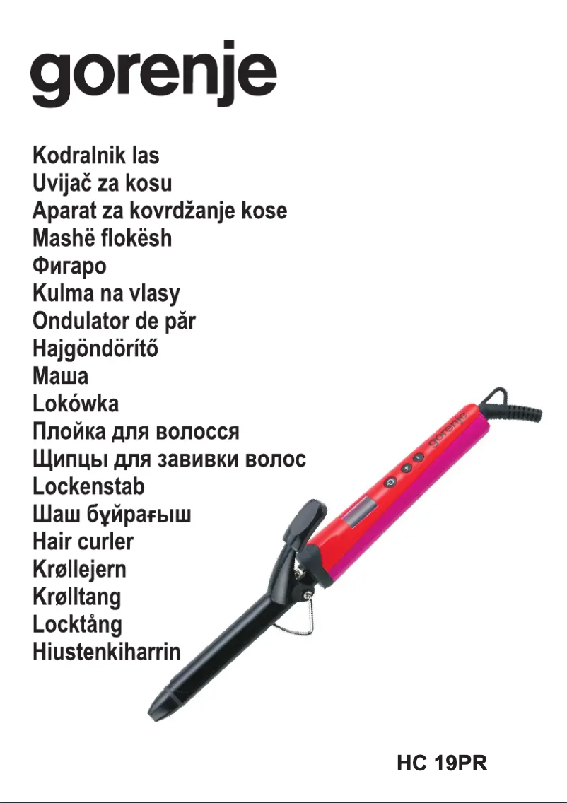Page n°1 - Manuel utilisateur Gorenje HC19PR