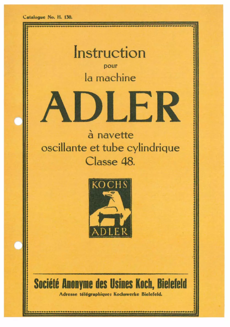 Page n°1 - Manuel utilisateur Dürkopp Adler 48