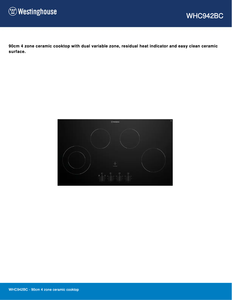 Image de la première page du manuel de l'appareil WHC942BC