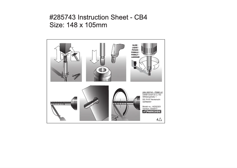Page n°1 - Manuel utilisateur Parkside PSBE A1