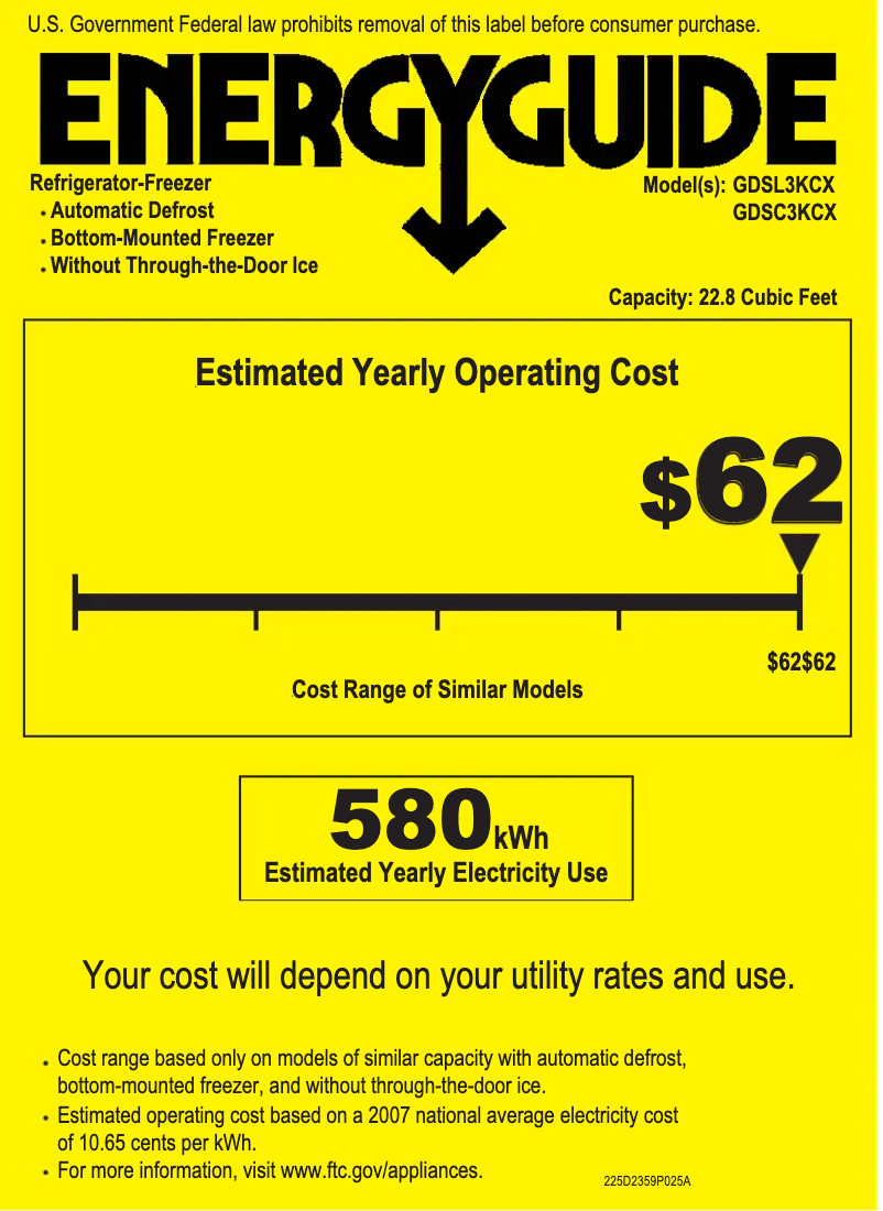 Image de la première page du manuel de l'appareil GDSL3KCXLS