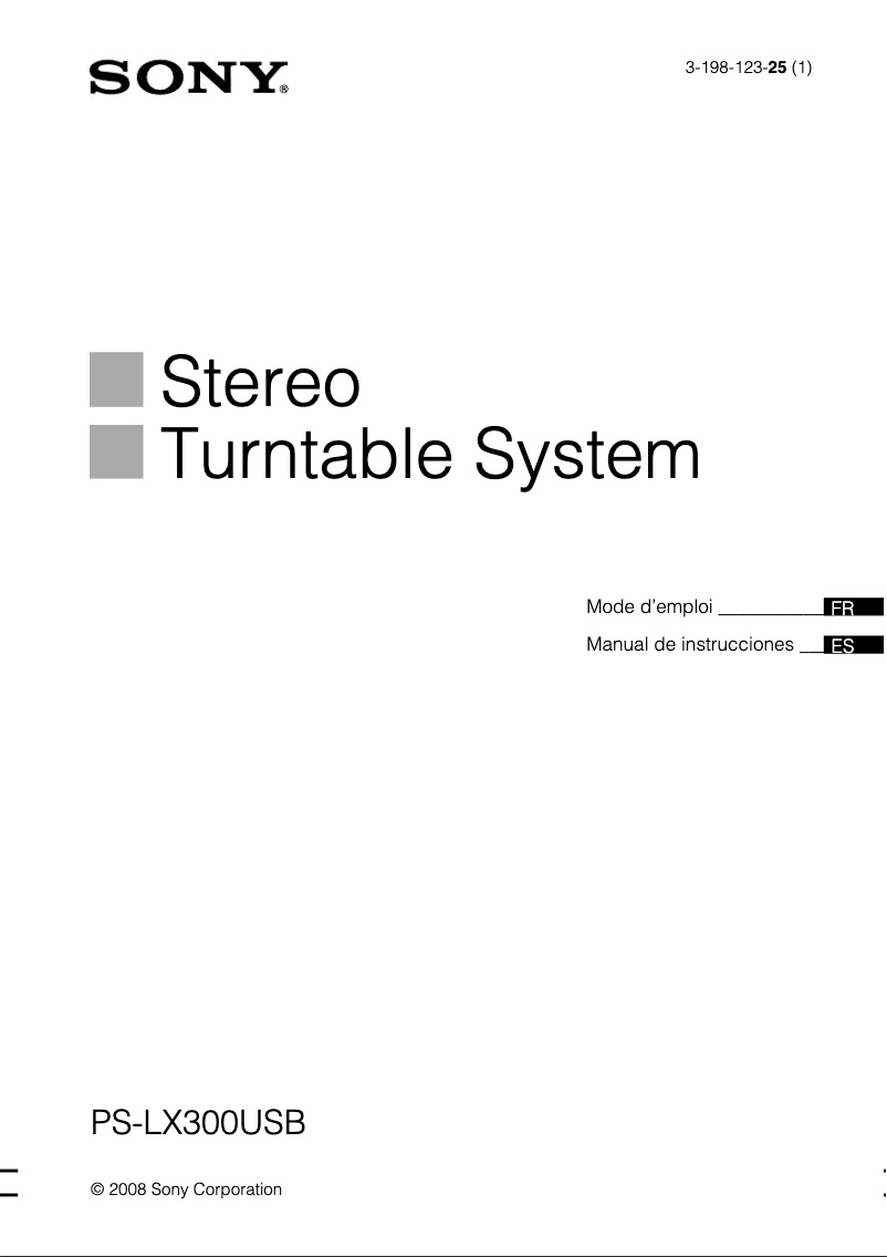 Image de la première page du manuel de l'appareil PS-LX300USB