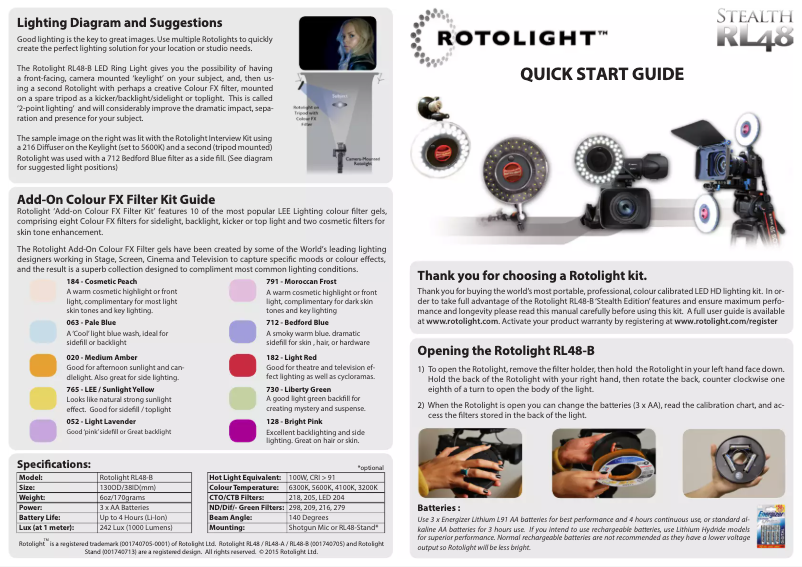 Page n°1 - Manuel utilisateur Rotolight Stealth RL48
