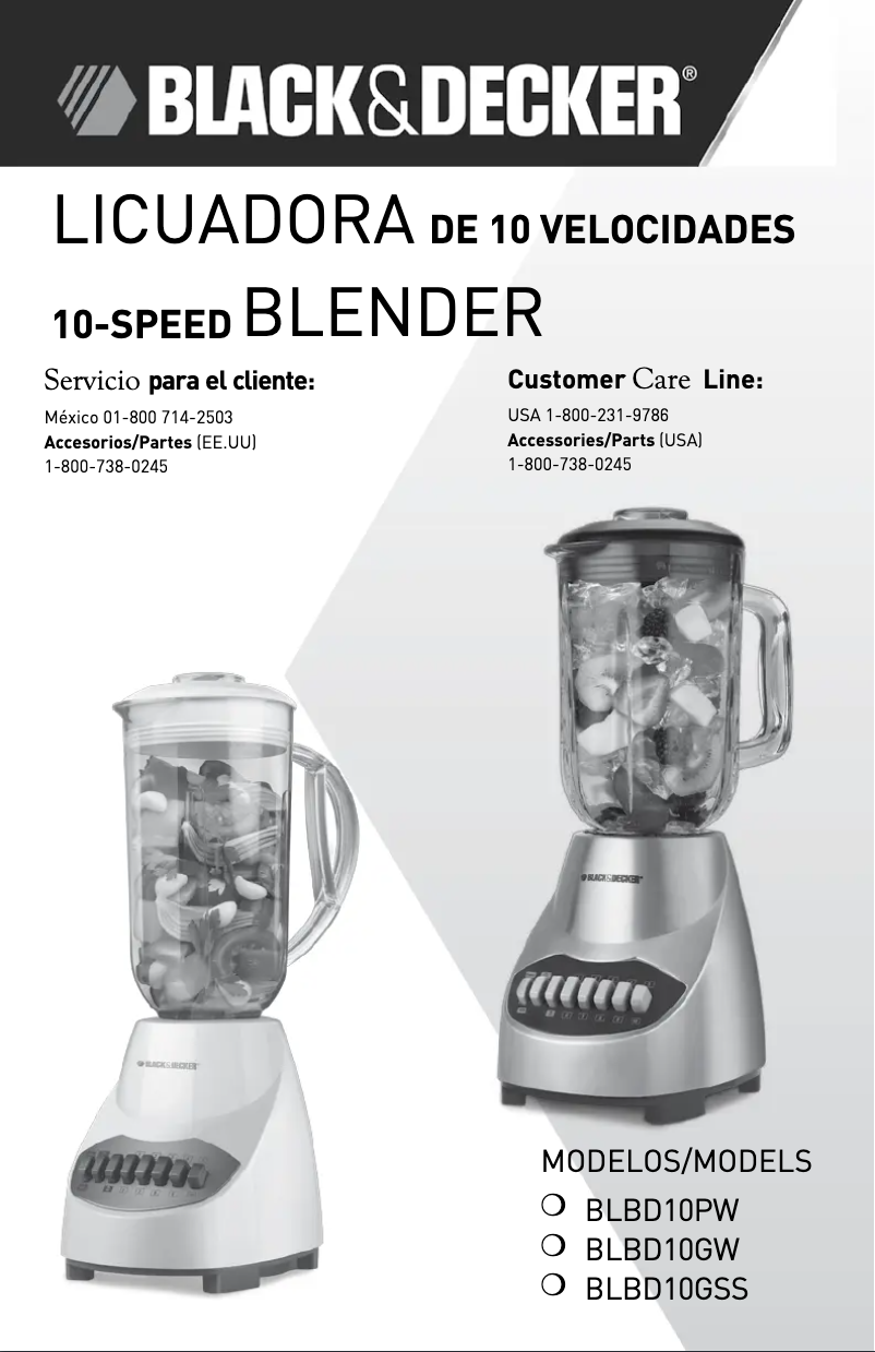 Page n°1 - Manuel utilisateur Black & Decker BLBD10GSS