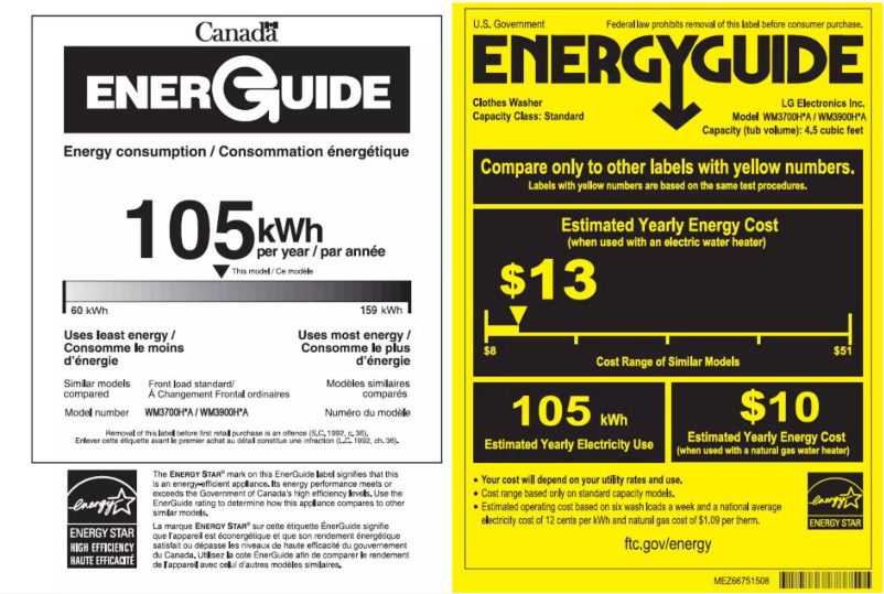 Page n°1 - Label énergétique LG WM3700HWA
