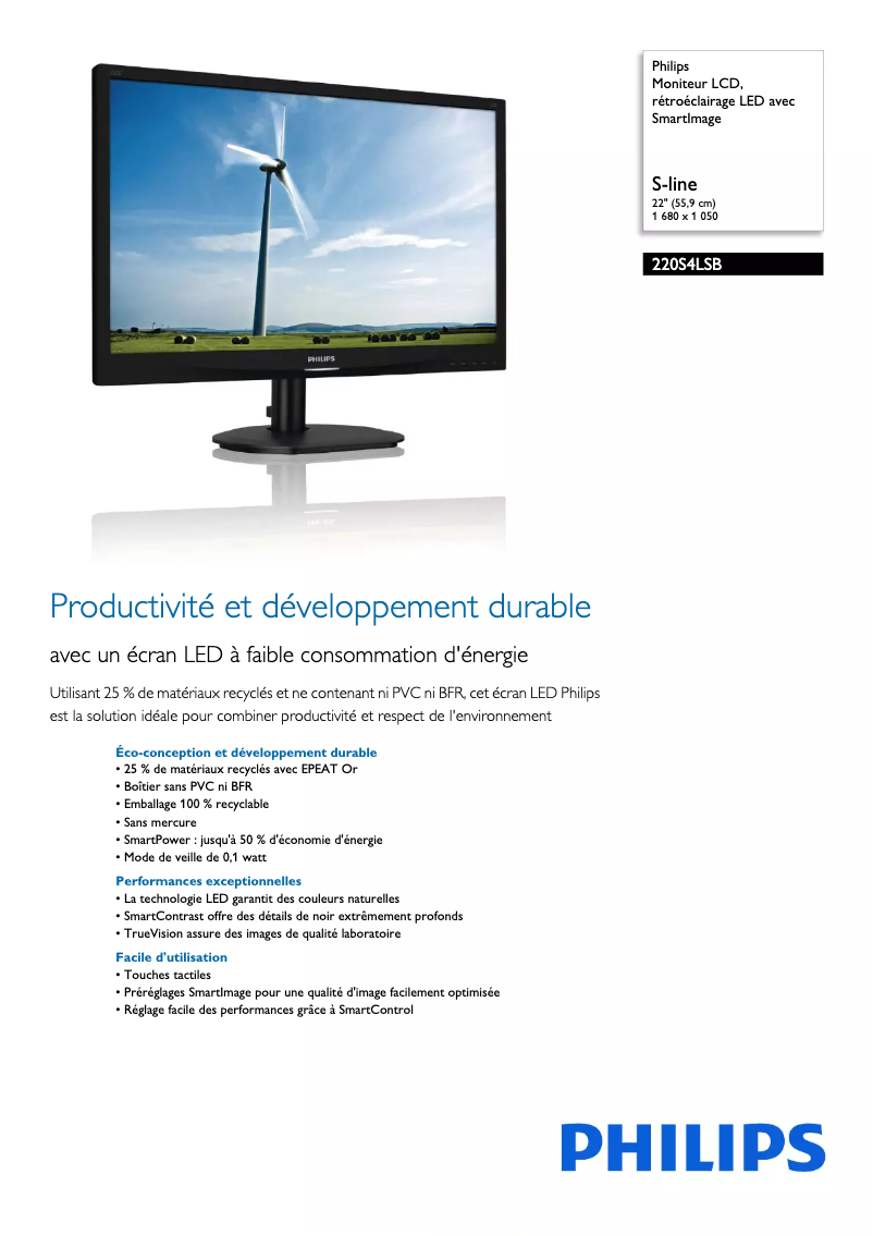 Image de la première page du manuel de l'appareil Brilliance 220S4LSB