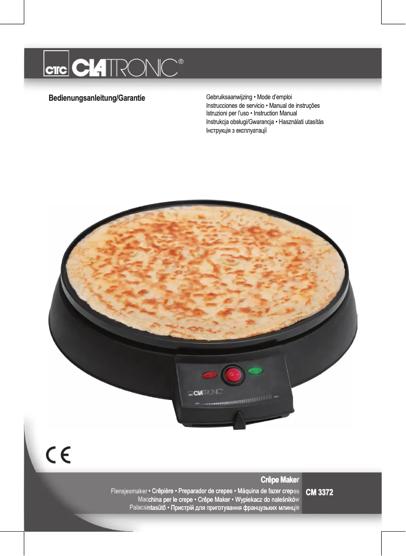 Page 1 de la notice Manuel utilisateur Clatronic CM 3372