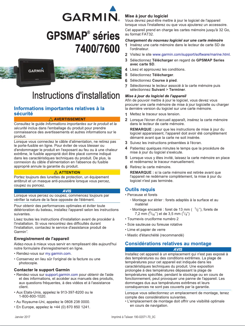 Page n°1 - Manuel utilisateur Garmin GPSMAP 7400