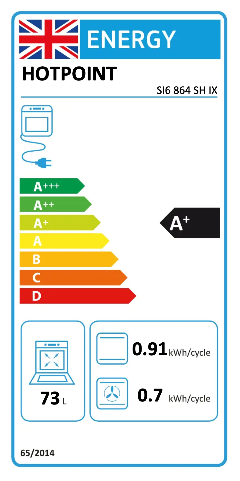 Page n°1 - Label énergétique Hotpoint SI6 864 SH IX