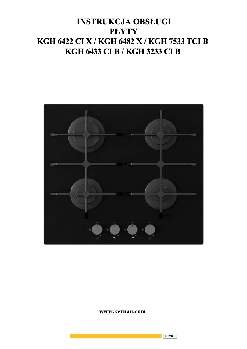 Page 1 de la notice Manuel utilisateur Kernau KGH 7533 TCI B