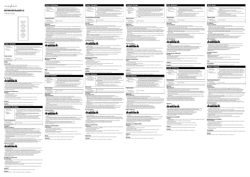 Page 1 de la notice Manuel utilisateur Nedis WCHAU481ABK