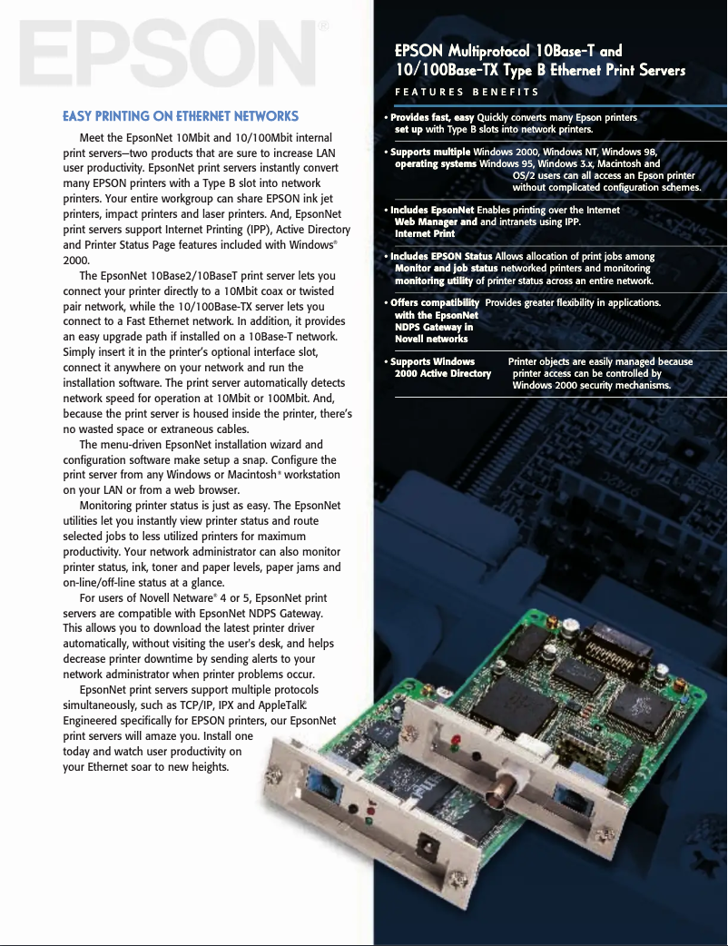 Page n°1 - Brochure Epson C823622A