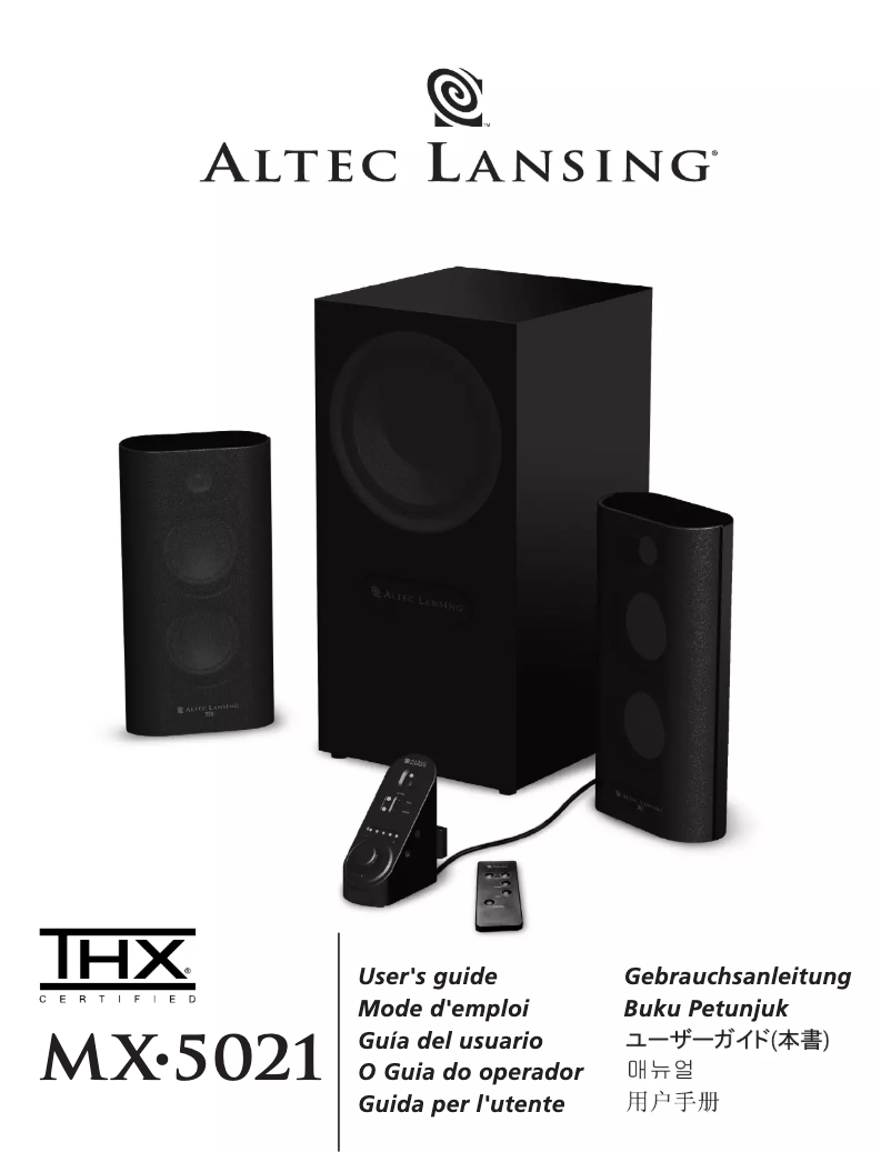 Page 1 de la notice Manuel utilisateur Altec Lansing MX5021