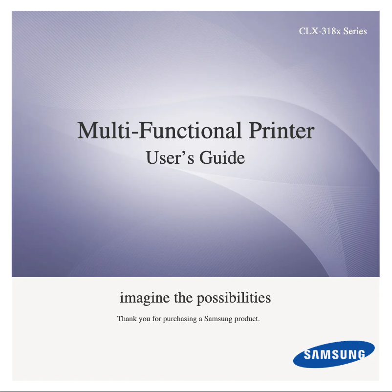 Page 1 de la notice Manuel utilisateur Samsung CLX-3180