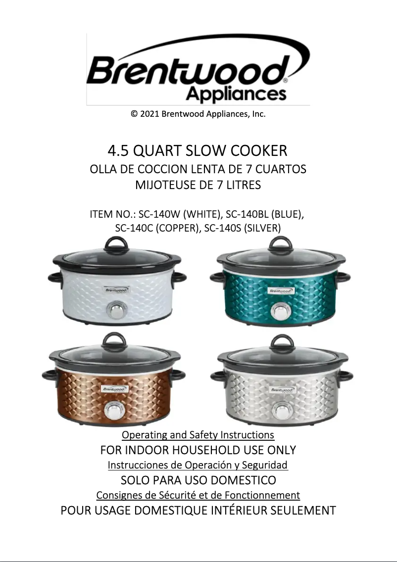 Página 1 del manual Manual de usuario Brentwood SC-140S