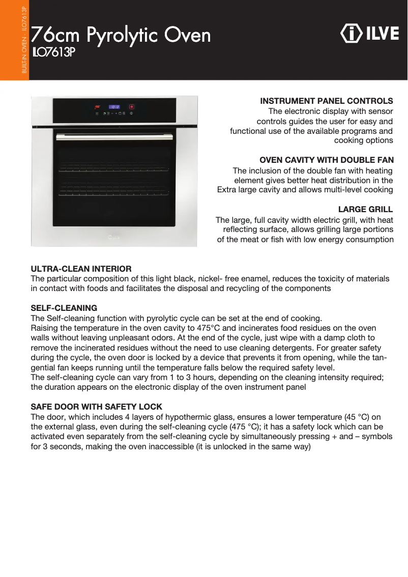 Page n°1 - Manuel utilisateur Ilve ILO7613P